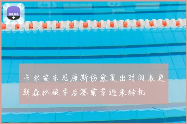 卡尔安东尼唐斯伤愈复出时间表更新森林狼季后赛前景迎来转机